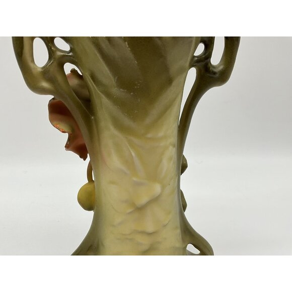 Royal Dux Antique Amphora Austrian Art Nouveau Cherries and Blossoms Vase 8.25" - Picture 15 of 16
